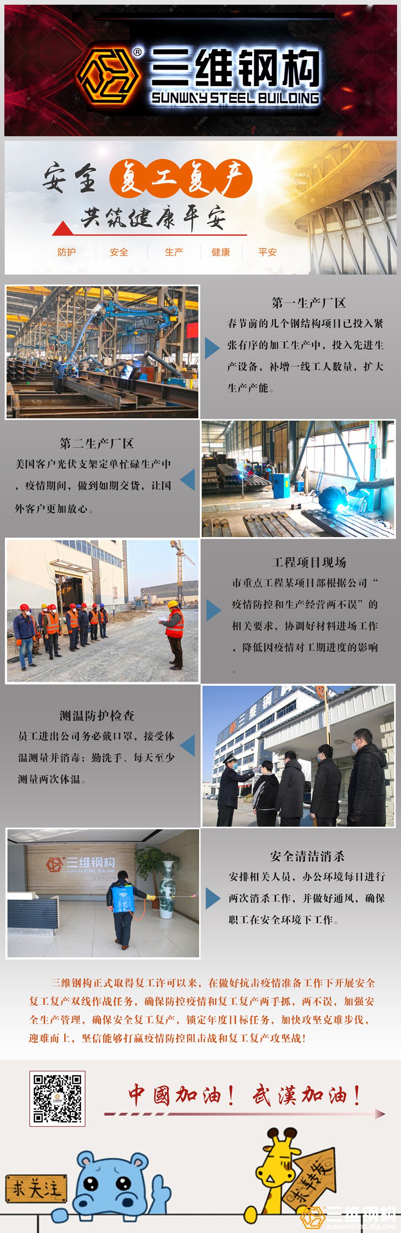 三維鋼結構安全復工生產流程